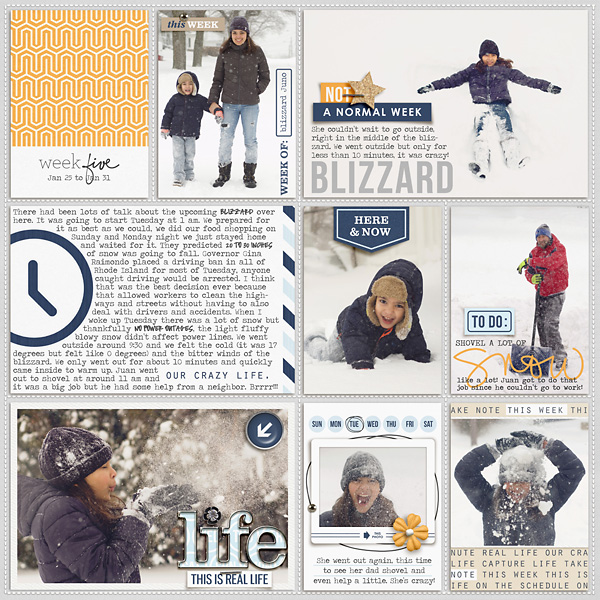 Week 5 digital pocketscrapbooking double page by mrivas2181 using The Everyday Routine by Sahlin Studio 