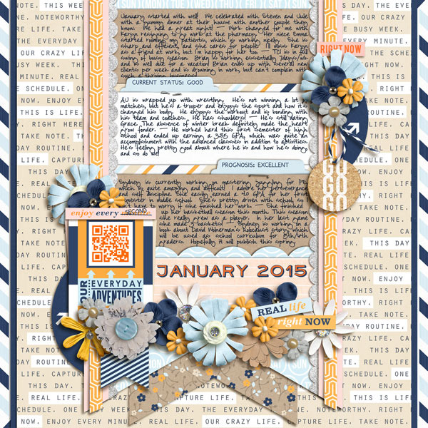 January 2015 digital scrapbooking page by norton94 using The Everyday Routine by Sahlin 