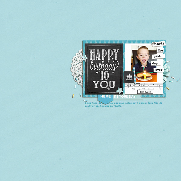 Happy Birthday To You digital scrapbooking page by Arumrose using Birthday Cake by Sahlin Studio 
