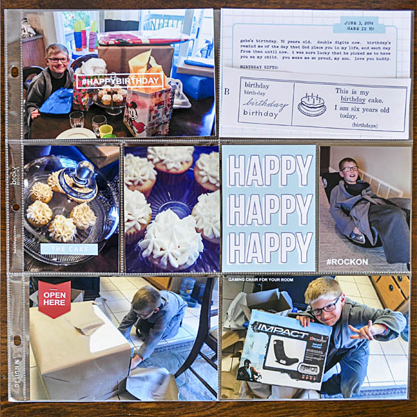 Happy Birthday hybrid scrapbooking page by kristasahlin using Birthday Cake by Sahlin Studio 