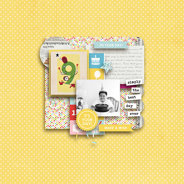 It's Your Day digital scrapbooking page by margelz using Birthday Cake by Sahlin Studio 