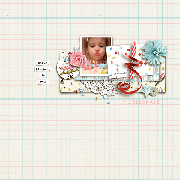 Celebrate digital scrapbooking page by sucali using Birthday Cake by Sahlin Studio 