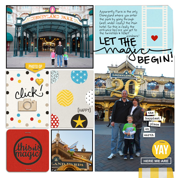 Let The Magic Begin Disney digital Project Life pocket scrapbooking page by bellbird using Project Mouse Basics (No.2) by Britt-ish Designs & Sahlin Studio