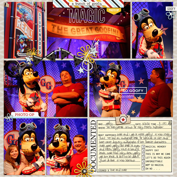 Disney Goofy Meet and Greet digital Project Life pocket scrapbooking page by kat using Project Mouse Basics (No.2) by Britt-ish Designs & Sahlin Studio