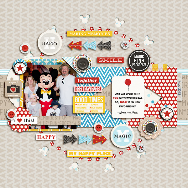 My Happy Place digital scrapbooking page by pne123 using Project Mouse Basics (No.2) by Britt-ish Designs & Sahlin Studio
