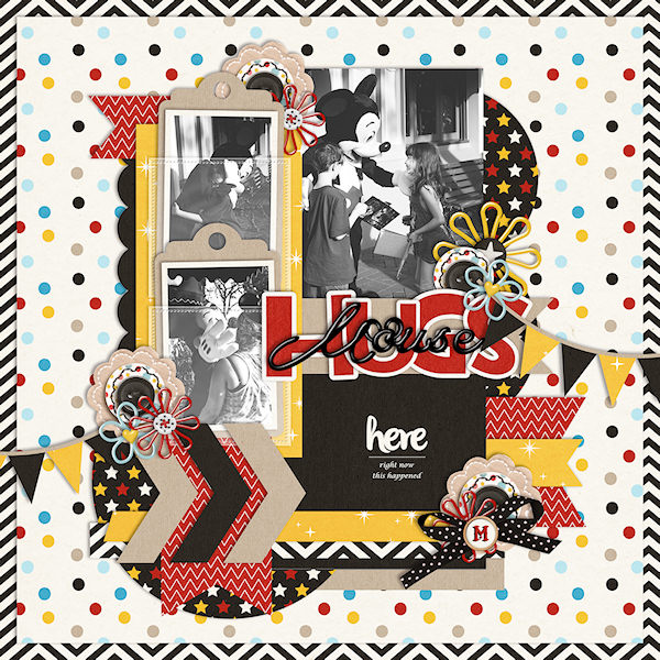 Disney Mouse Hugs digital scrapbooking page by wendy using Project Mouse Basics (No.2) by Britt-ish Designs & Sahlin Studio