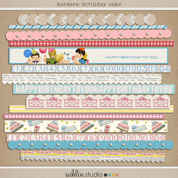 Birthday Cake (Borders) by Sahlin Studio