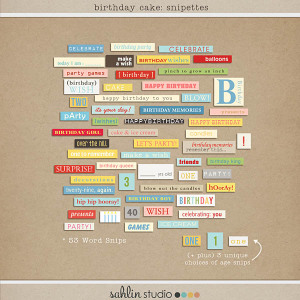 Birthday Cake ( Word Snipettes) by Sahlin Studio