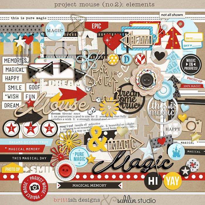 Project Mouse (No.2): Elements by Britt-ish Designs & Sahlin Studio & Perfect for your Disney Project Life album!