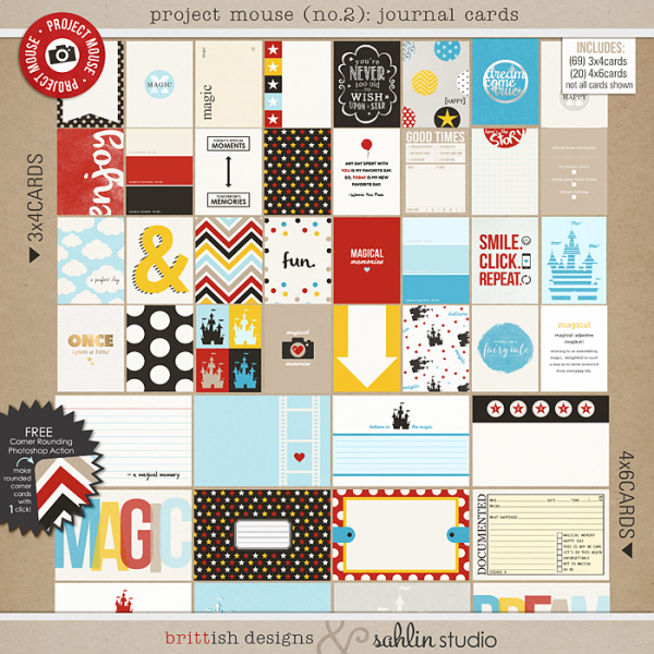 Project Mouse (No.2): Journal Cards by Britt-ish Designs & Sahlin Studio & Perfect for your Project Life album!