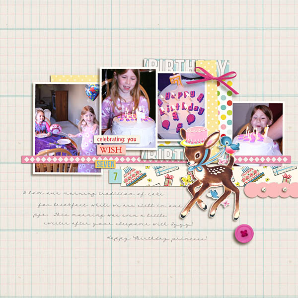 Happy Birthday digital scrapbooking page by kristasahlin using Birthday Cake by Sahlin Studio 