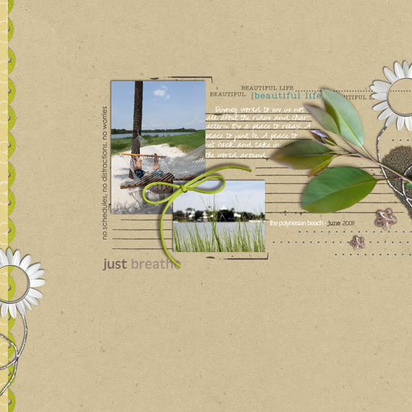 Beach Digital Scrapbook Layout using Rejuvenate by Sahlin Studio