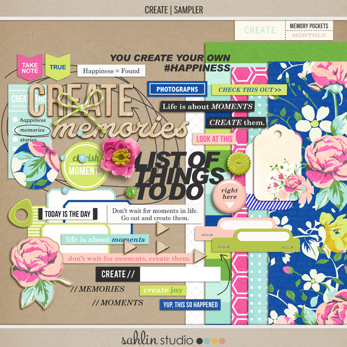 CREATE (Kit Sampler) by Sahlin Studio - AddOn to Memory Pocket Monthly MPM Subscription