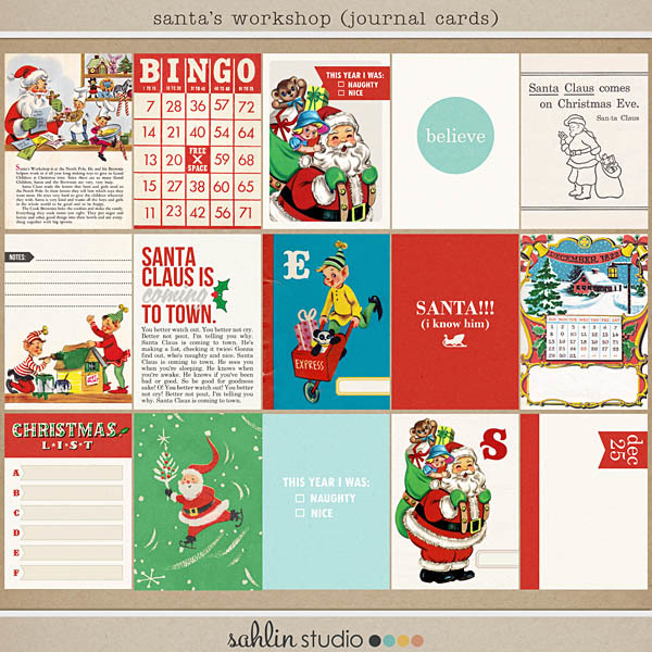 Santa's Workshop (Journal Cards) by Sahlin Studio