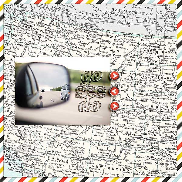 Travel digital scrapbook layout by FarrahJobling using "You Are Here" collection by Sahlin Studio