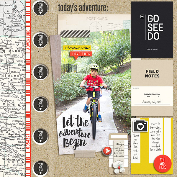 Travel digital scrapbook layout by mikinenn using "You Are Here" collection by Sahlin Studio