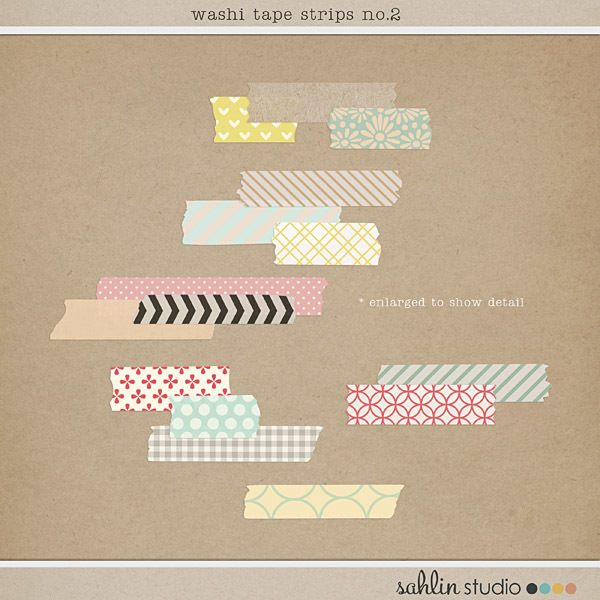 Sahlin Studio  Digital Scrapbooking DesignsWashi Tape Strips No