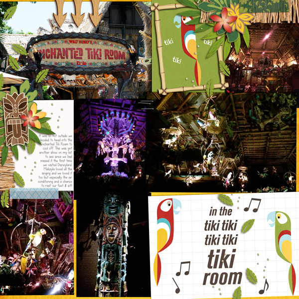 Enchanted Tiki Room digital pocket scrapbooking pgae by fonnetta2 using Project Mouse (Adventure) by Britt-ish Designs and Sahlin Studio