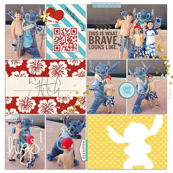 Disney Aloha Stitch Meet and Greet digital pocket scrapbooking double page by hairica using Project Mouse (Adventure) by Britt-ish Designs and Sahlin Studio