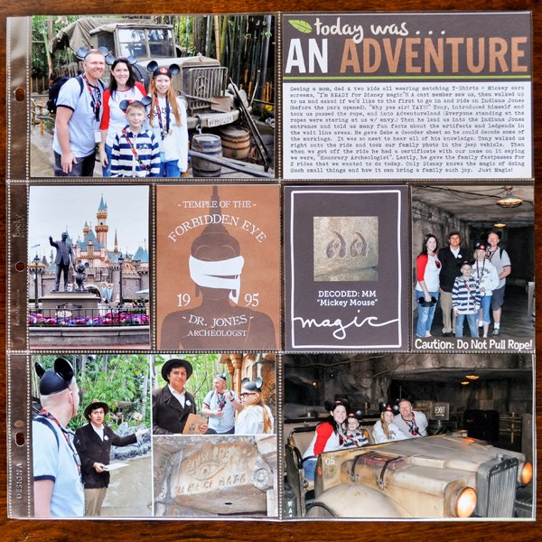 Disney Adventureland  Indiana Jones pocket Project Life page by kristasahlin using Project Mouse (Adventure) by Britt-ish Designs and Sahlin Studio