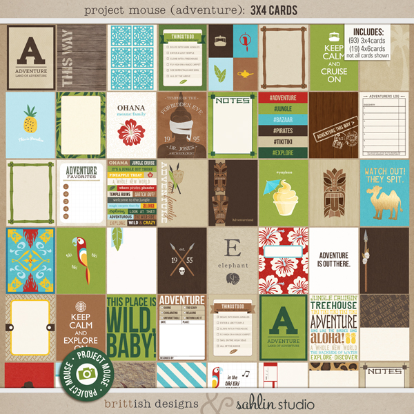 Project Mouse (Adventure): Journal Cards | Digital Journal Cards | Britt-ish Designs and Sahlin Studio   - Perfect for your Project Life or Project Mouse album!!