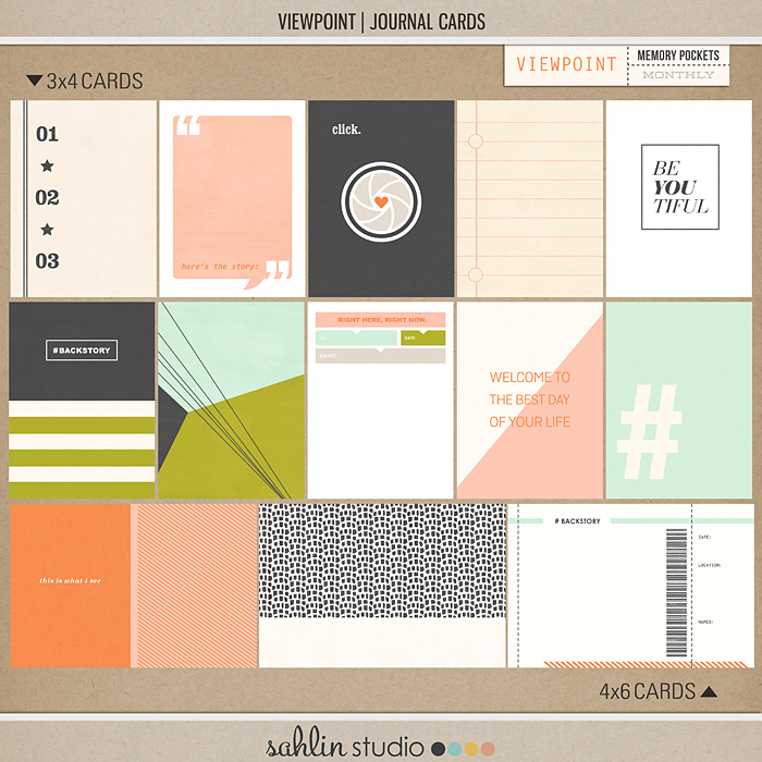 Viewpoint (Journal Cards) | Digital Journal Cards | by Sahlin Studio - Perfect for your Project Life or travel album!!