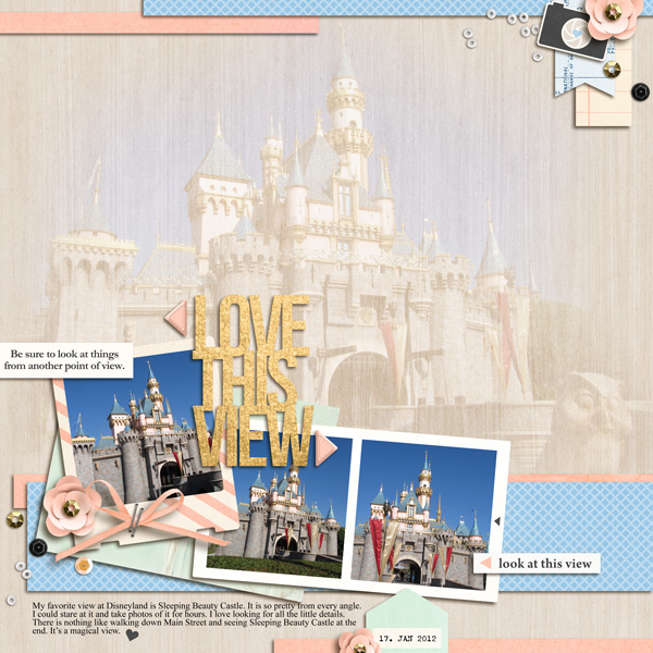 Love This View of the Sleeping Beauty Castle digital scrapbook page by yzerbear19 using Viewpoint by Sahlin Studio by Sahlin Studio - AddOn to Memory Pocket Monthly MPM Subscription