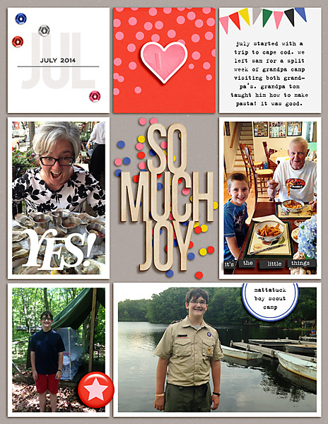 July So Much Joy digital pocket scrapbooking page by Celeste using Celebrate Kit by sahlin studio