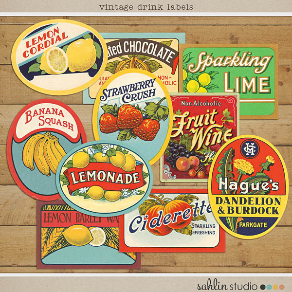 Vintage Labels: Sweet Sips by Sahlin Studio