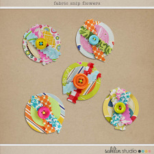 Fabric Snip Flowers by Sahlin Studio