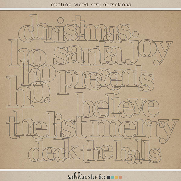Outline Word Art: Christmas by Sahlin Studio
