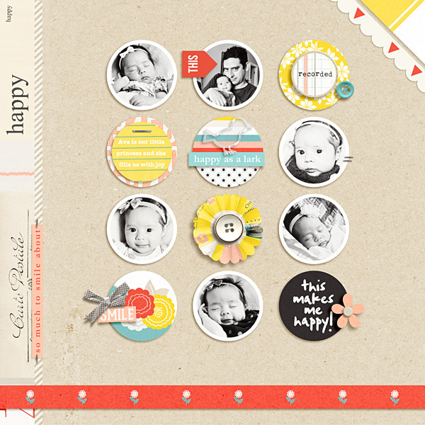 HAPPY digital scrapbooking layout created by raquels featuring Pure Happiness by Sahlin Studio