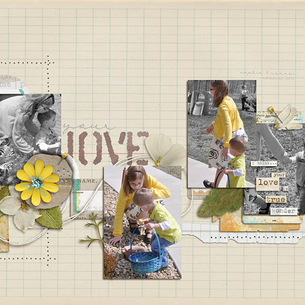 Digital Scrapbooking Layout created by kristasahlin featuring DIGITAL Paper Piercing / Stitch Holes by Sahlin Studio