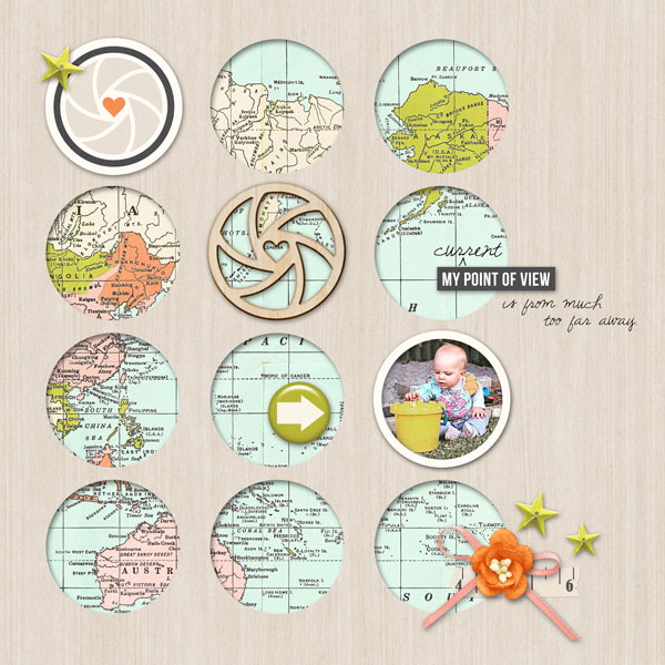 Point of View layout created by Sharon Evans featuring Viewpoint and the June 2015 FREE template by Sahlin Studio