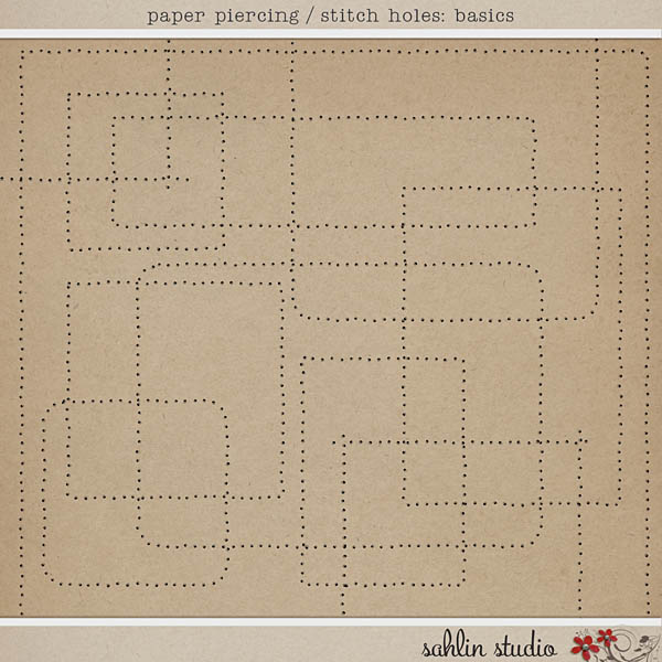 DIGITAL Paper Piercing / Stitch Holes: Basic by Sahlin Studio