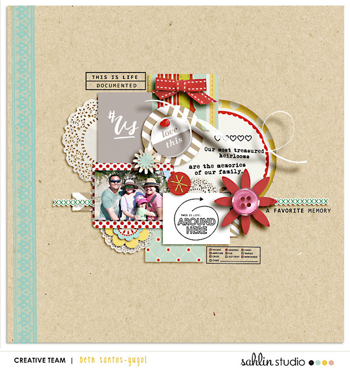 Around Here digital scrapbooking page by kewl_jive using MPM Roots (Neutral) and All About This Add Ons by Sahlin Studio