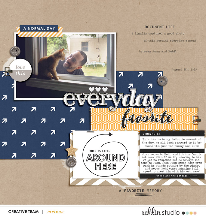 Everyday Favorite digital scrapbooking page by mrivas2181 using MPM Roots (Neutral) and All About This Add Ons by Sahlin Studio