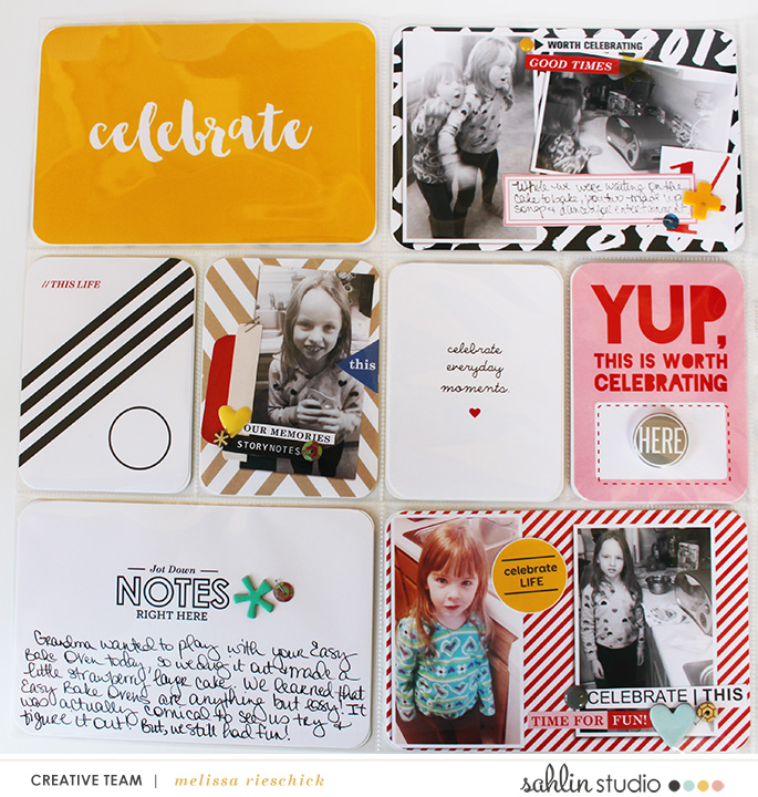 Celebrate hybrid pocket scrapbooking double page (L) by mar using MPM Roots (Neutral) and All About This Add Ons by Sahlin Studio