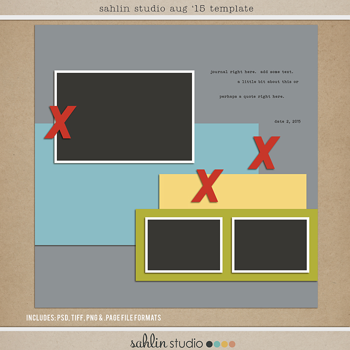 FREE August Digital Scrapbooking Template by Sahlin Studio