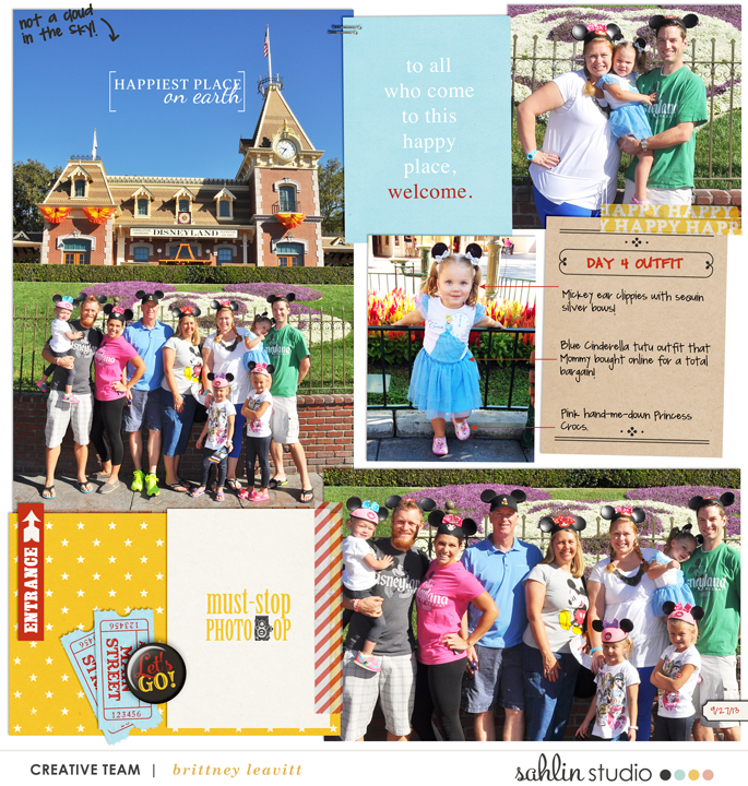 Project Life inspiration page by britt  using Project Mouse: Main Street by Britt-ish Designs and Sahlin Studio