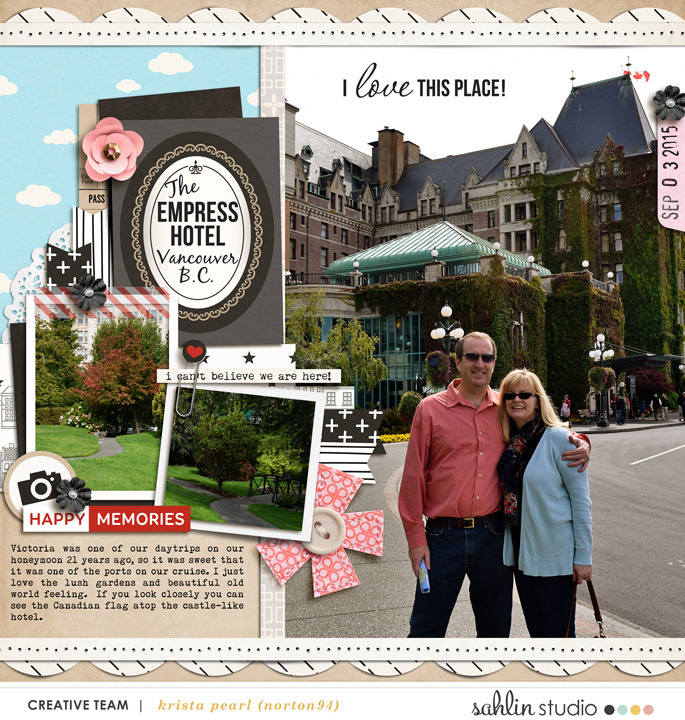 Digital scrapbooking inspiration page  using Project Mouse: Main Street by Britt-ish Designs and Sahlin Studio