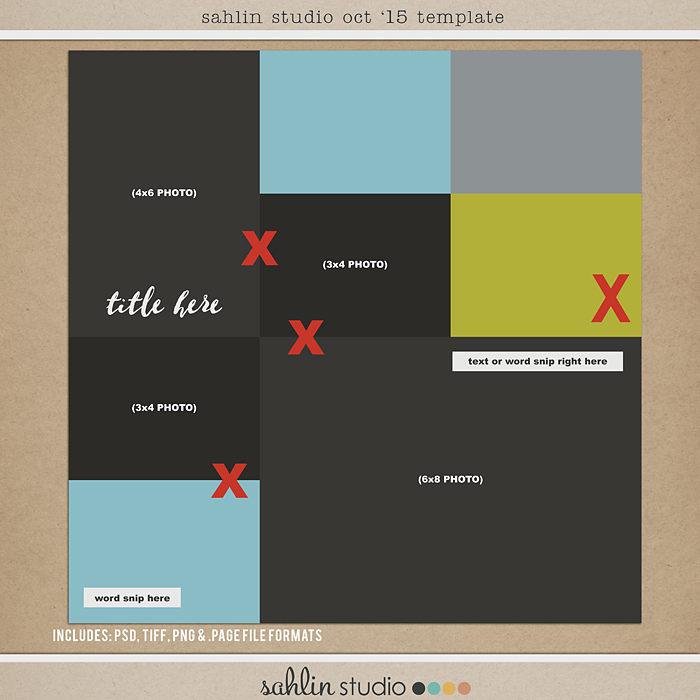 FREE October '15 Digital Scrapbooking Template by Sahlin Studio