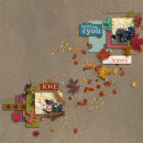 digital scrapbooking layout featuring (fall)ing leaves by sahlin studio