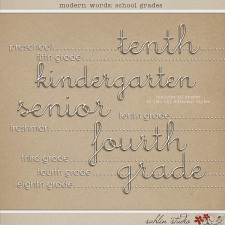 Modern Words: School Grades by Sahlin Studio