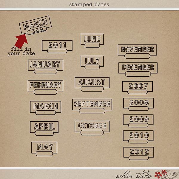 Stamped Dates by Sahlin Studio