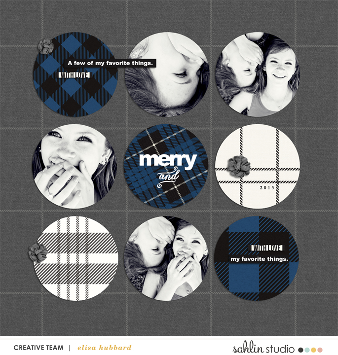 Merry digital scrapbook layout featuring Mad For Plaid by Sahlin Studio