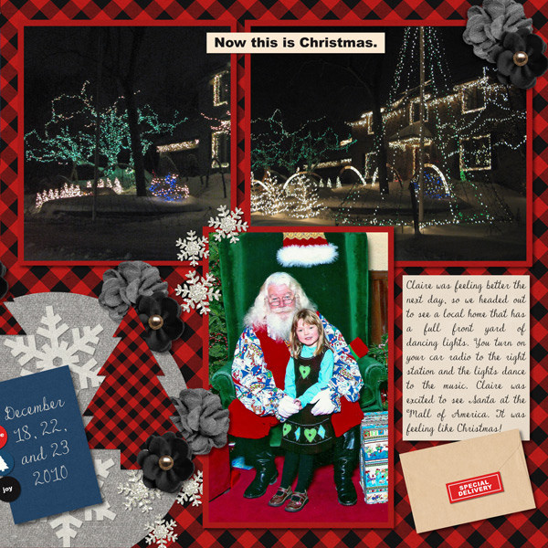 December Daily Christmas digital scrapbook layout featuring Mad For Plaid by Sahlin Studio