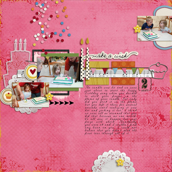 digital scrapbooking layout featuring Make a Wish by Valorie Wibbens and Sahlin Studio