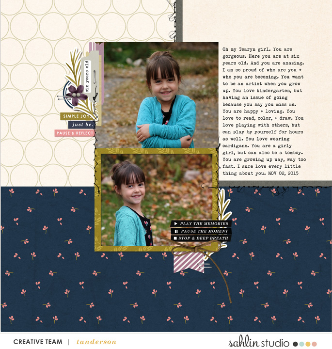 Digital scrapbooking layout by T.N.Anderson using Pause by Sahlin Studio