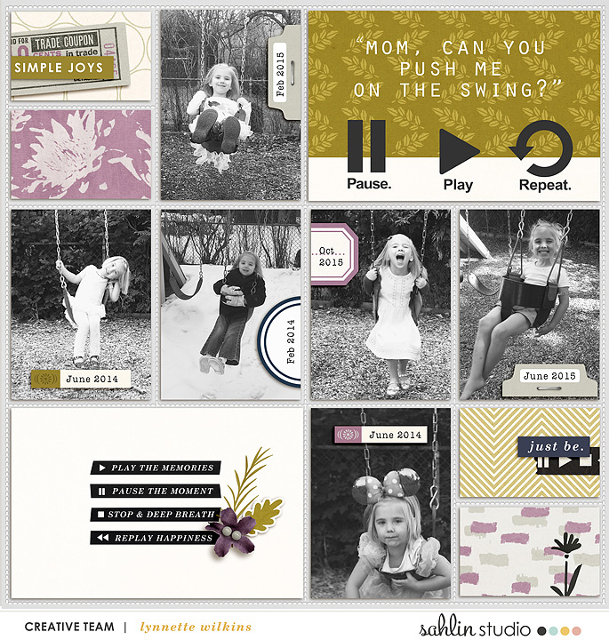 Pocket Scrapbooking layout by lynnette using Pause by Sahin Studio